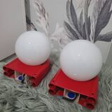 Pair of space age wall lights