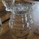 molded glass glasses with geometric decoration – France, 1950s