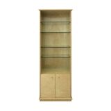 Studio Smania Tall 1980s Birds Eye Maple Burl Display Cabinet Memphis Milano Style Vintage