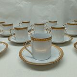 12 cups, porcelain coffee service with 24 carat gold gilding