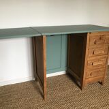 Bureau enfant vert de gris & bois