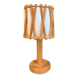 Louis Sognot vintage rattan lamp