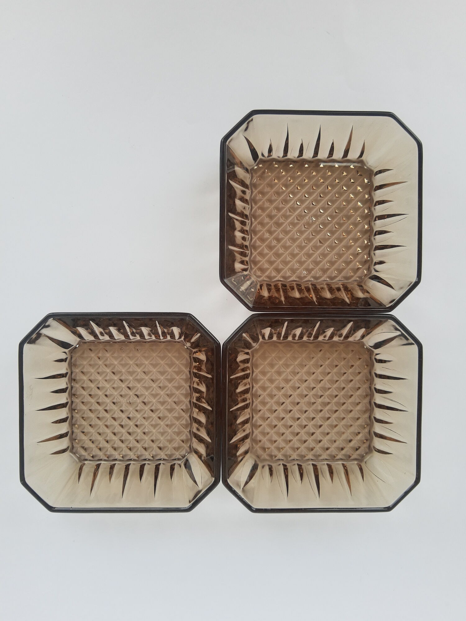 Set 3 cups in smoked glass