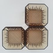 Set 3 cups in smoked glass