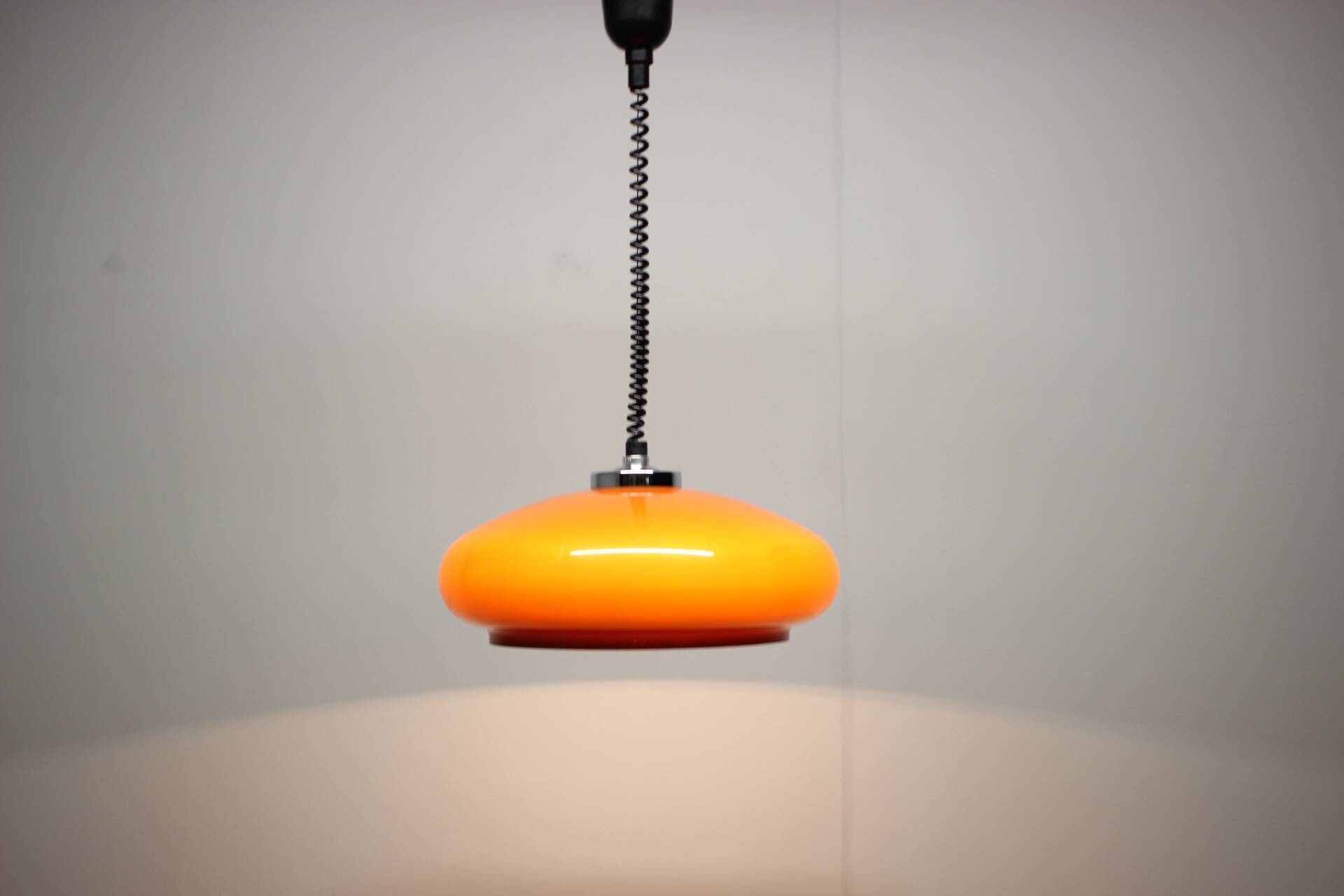 Adjustable glass pendant light from the mid-century, Europe, 1970s.