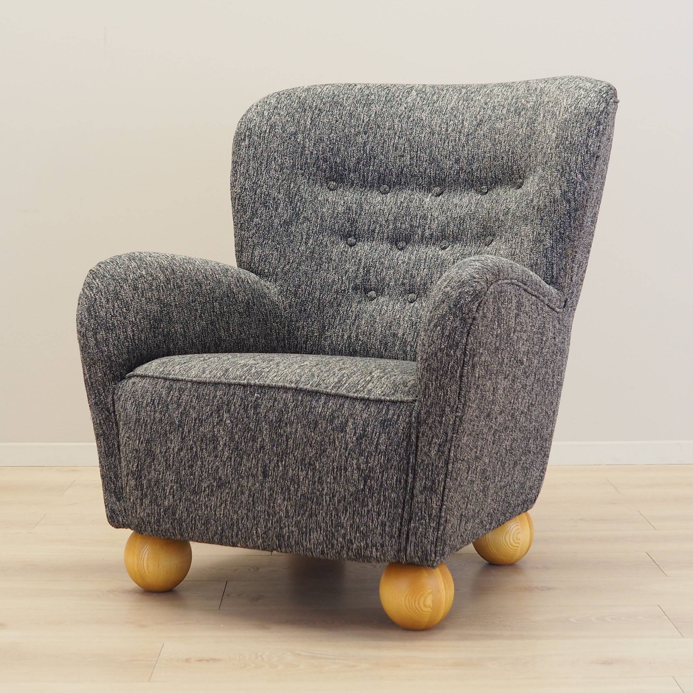 Grey armchair, Scandinavian design, production: Denmark