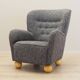 Grey armchair, Scandinavian design, production: Denmark