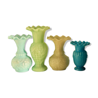 Opaline vases lot of 4