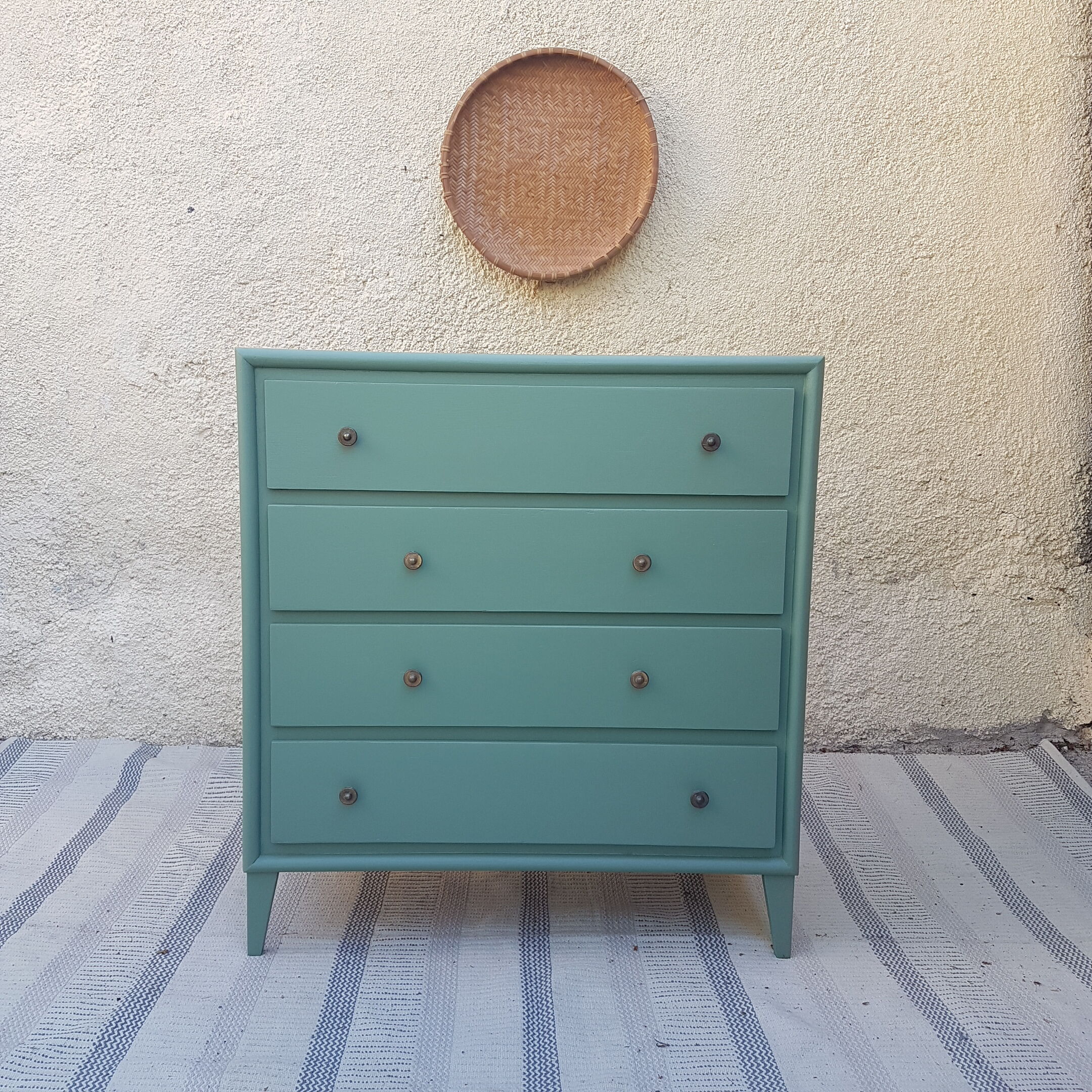 Green vintage wood dresser