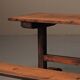 Table et paire de bancs en pin massif – France, vers 1970