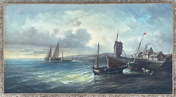 Oil on canvas Port Stage