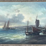 Oil on canvas Port Stage