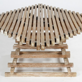 Table ajourée en bois 1980