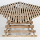 Table ajourée en bois 1980