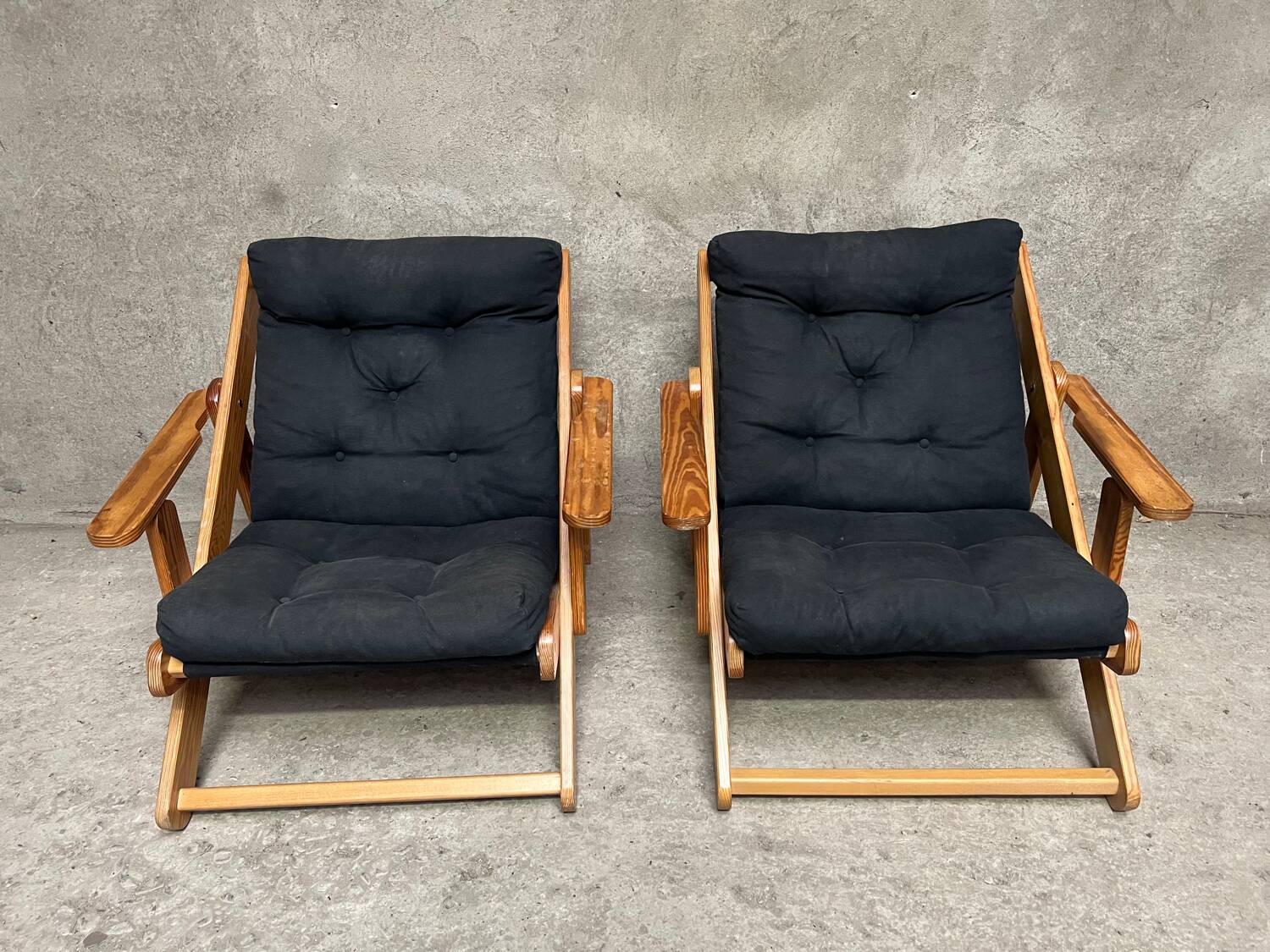 Pair of Scandinavian “Kon-tiki” armchairs by Gillis Lundgren for IKEA