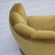 1960s, Danish 2-seater "Banan" sofa, green furniture velour, oak wood.
