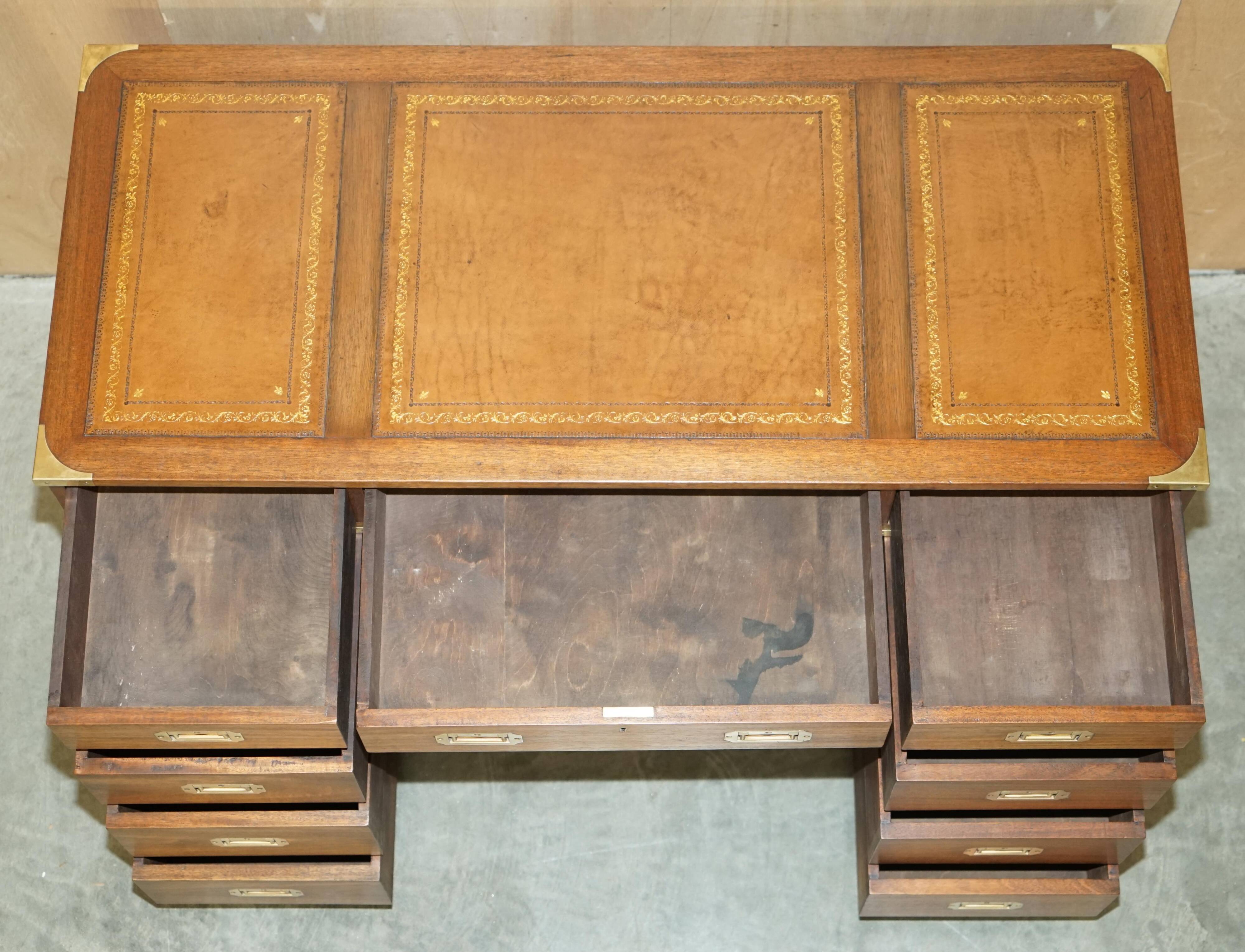 Restored leather military campaign desk Harrods Kennedy