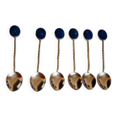 Box of 6 Solid Silver 925 Spoons & Lapis Lazuli - Morita Gil Chil