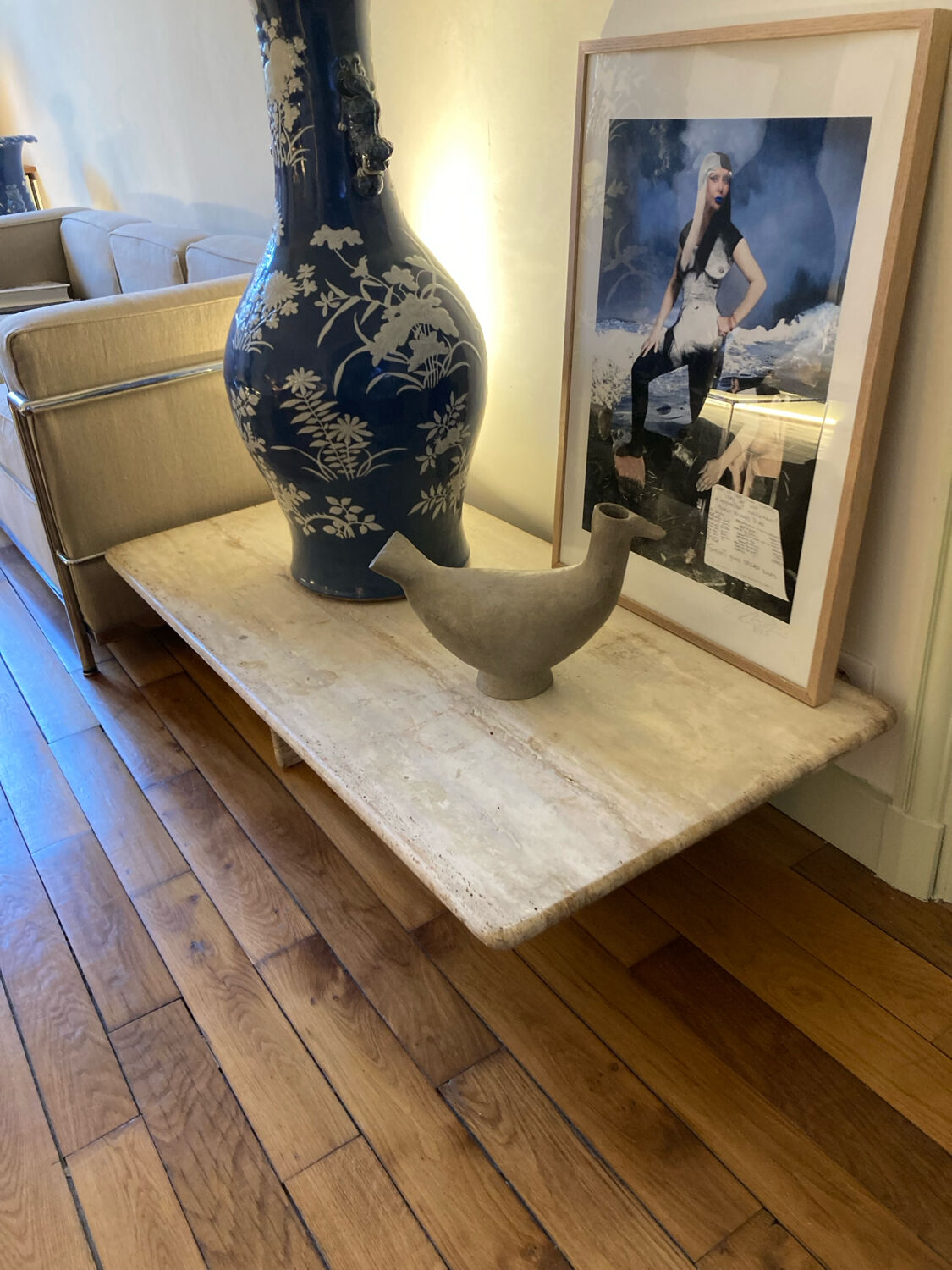 Table basse en travertin 1970