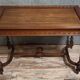 Louis XVI style desk with a curved top, in mahogany.