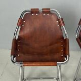 3x Leather Bar Stool for Les Arc Ski Resort, Selected by Charlotte Perriand