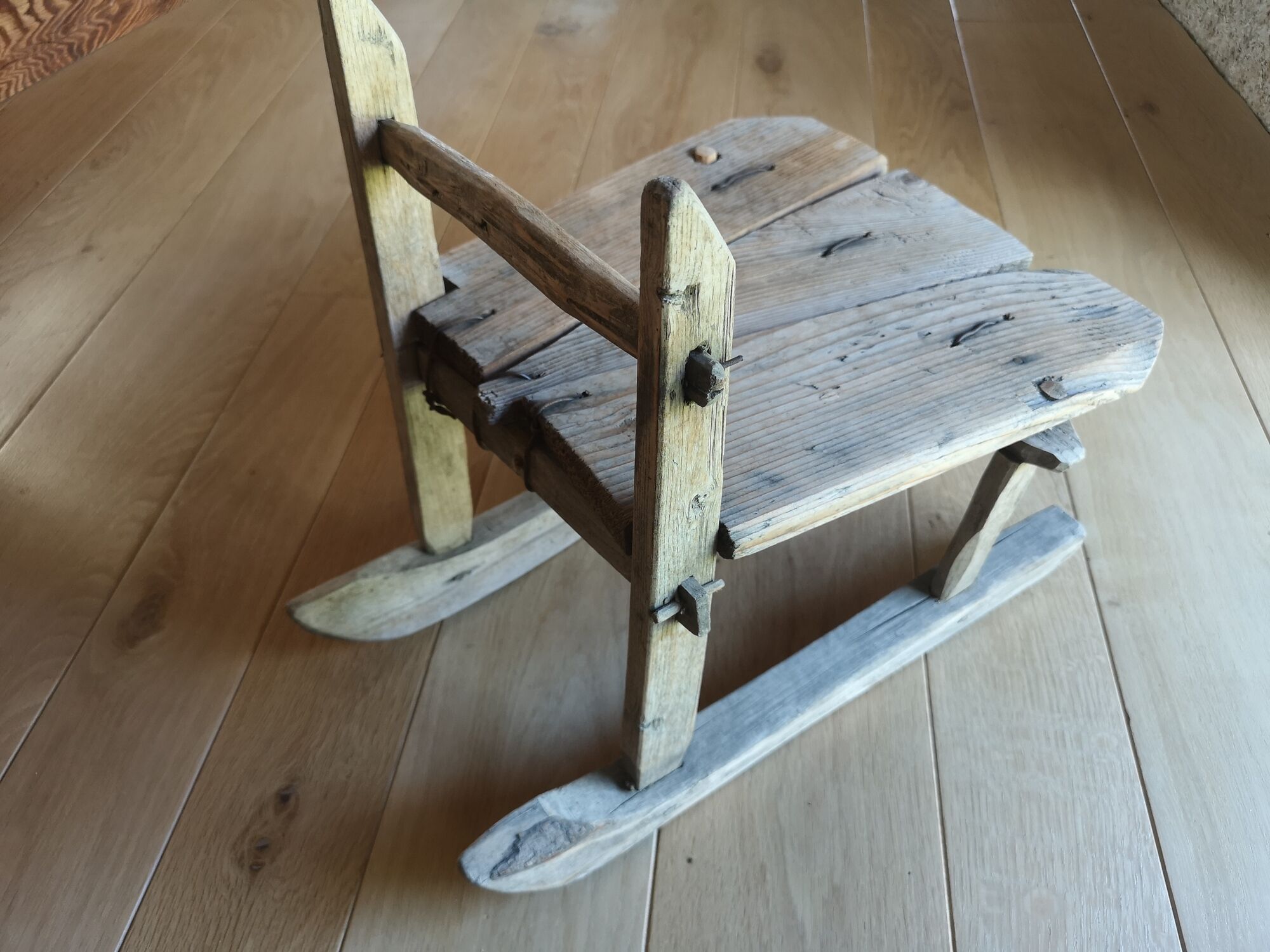 Sleigh child folk art Alps early XX th