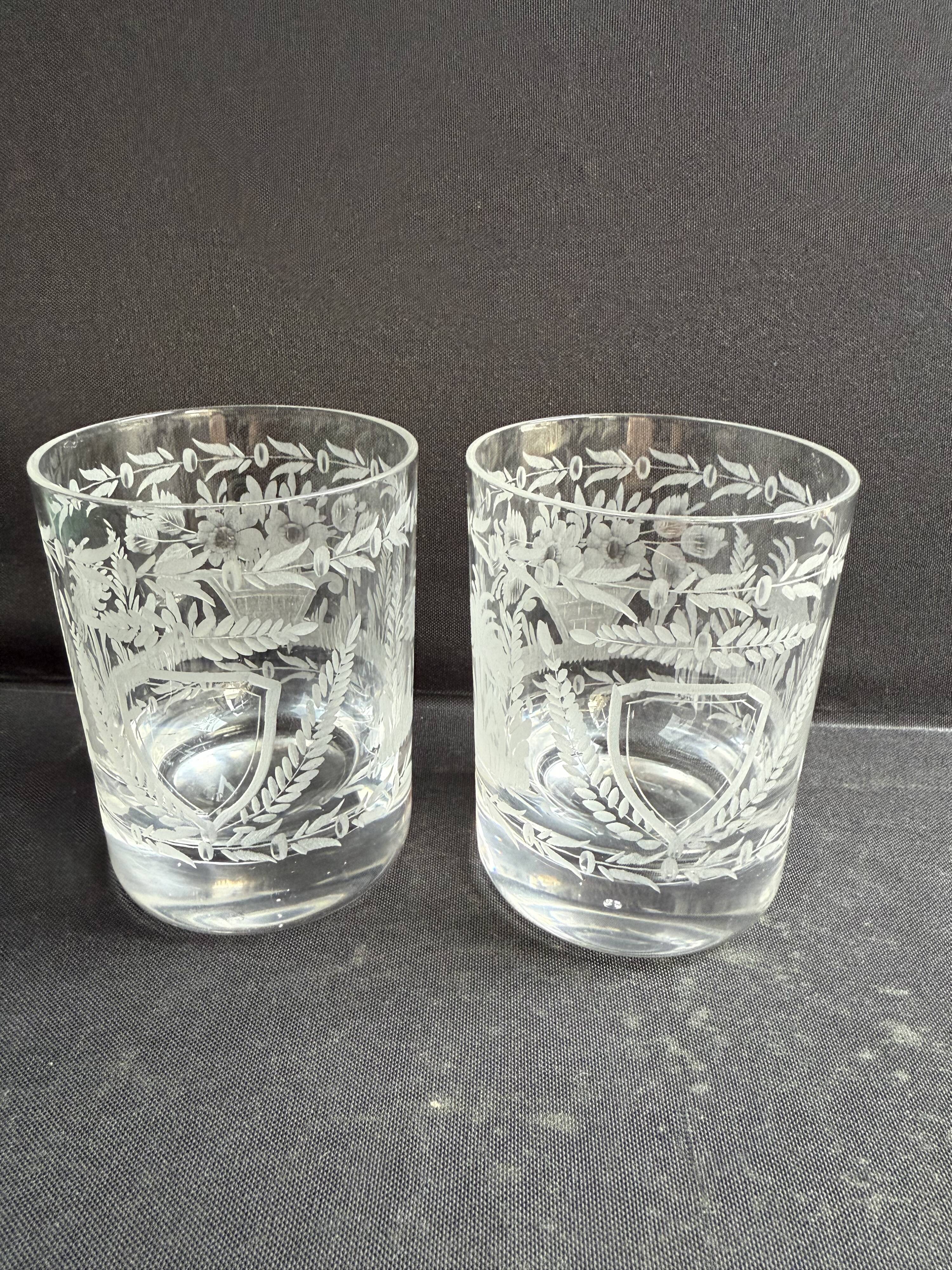 2 Whiskey Glasses – Engraved Crystal