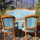 Ensemble lit corbeille et 2 fauteuils cabriolet style Louis XV
