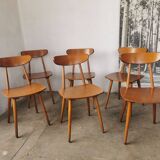 Set of 6 Hiller chairs, vintage bistro