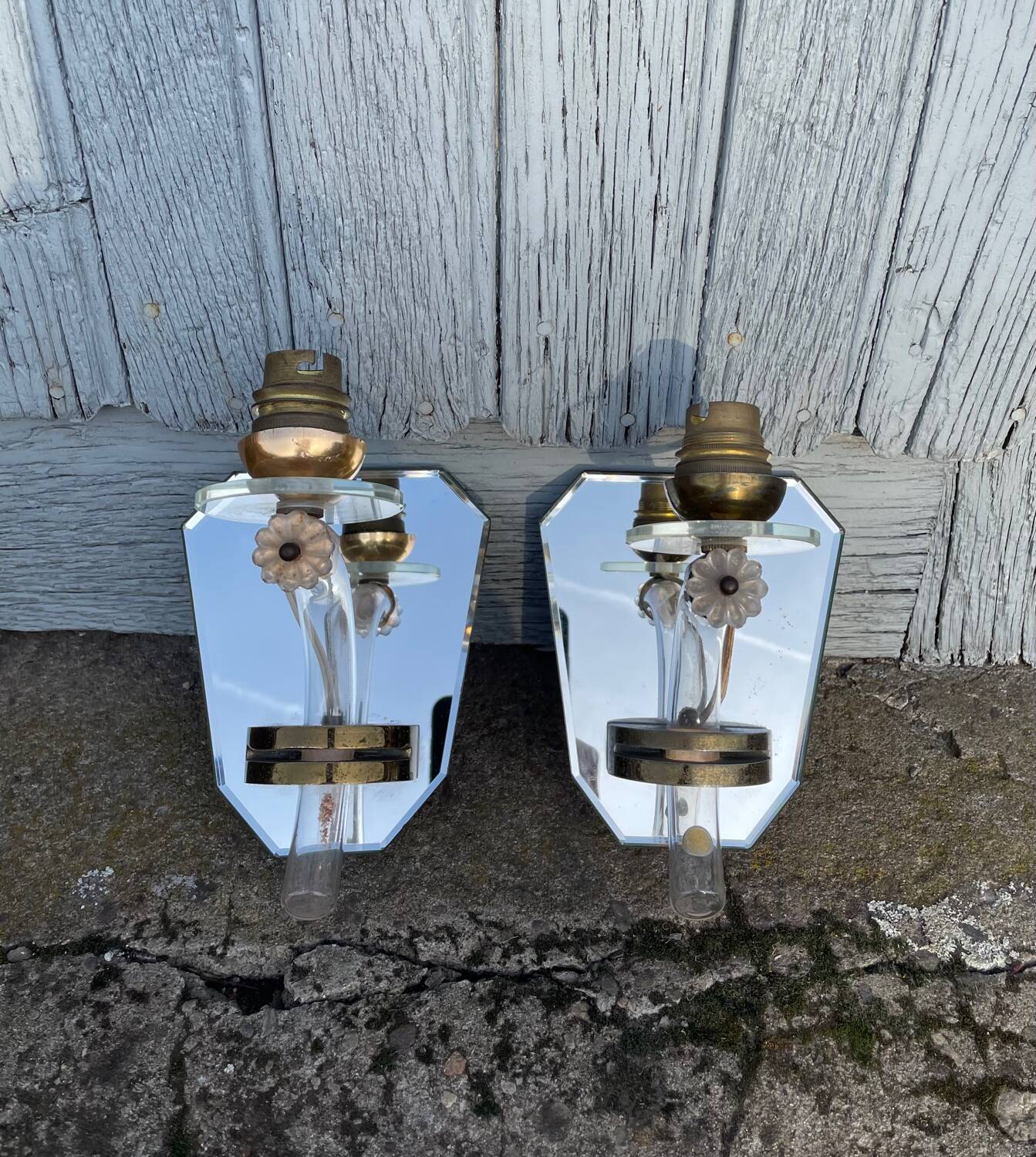 A pair of Venetian Murano wall sconces