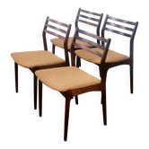 Set of 4 vintage Danish chairs by Vestervig Eriksen in rosewood