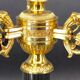 Pair of Chandeliers/Candelabra in Solid Bronze Empire Style Caramel Patina
