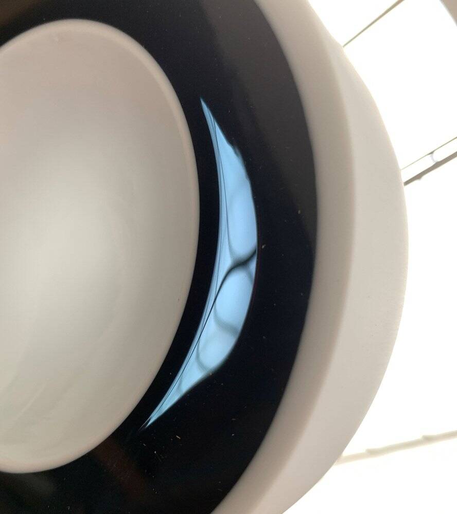 Postmodern glass bowl from mid-century Italy by Alessandro Pianon for Vistosi, 1960s.