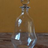 Antique engraved glass carafe - wine pitcher