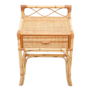 table de chevet rotin,