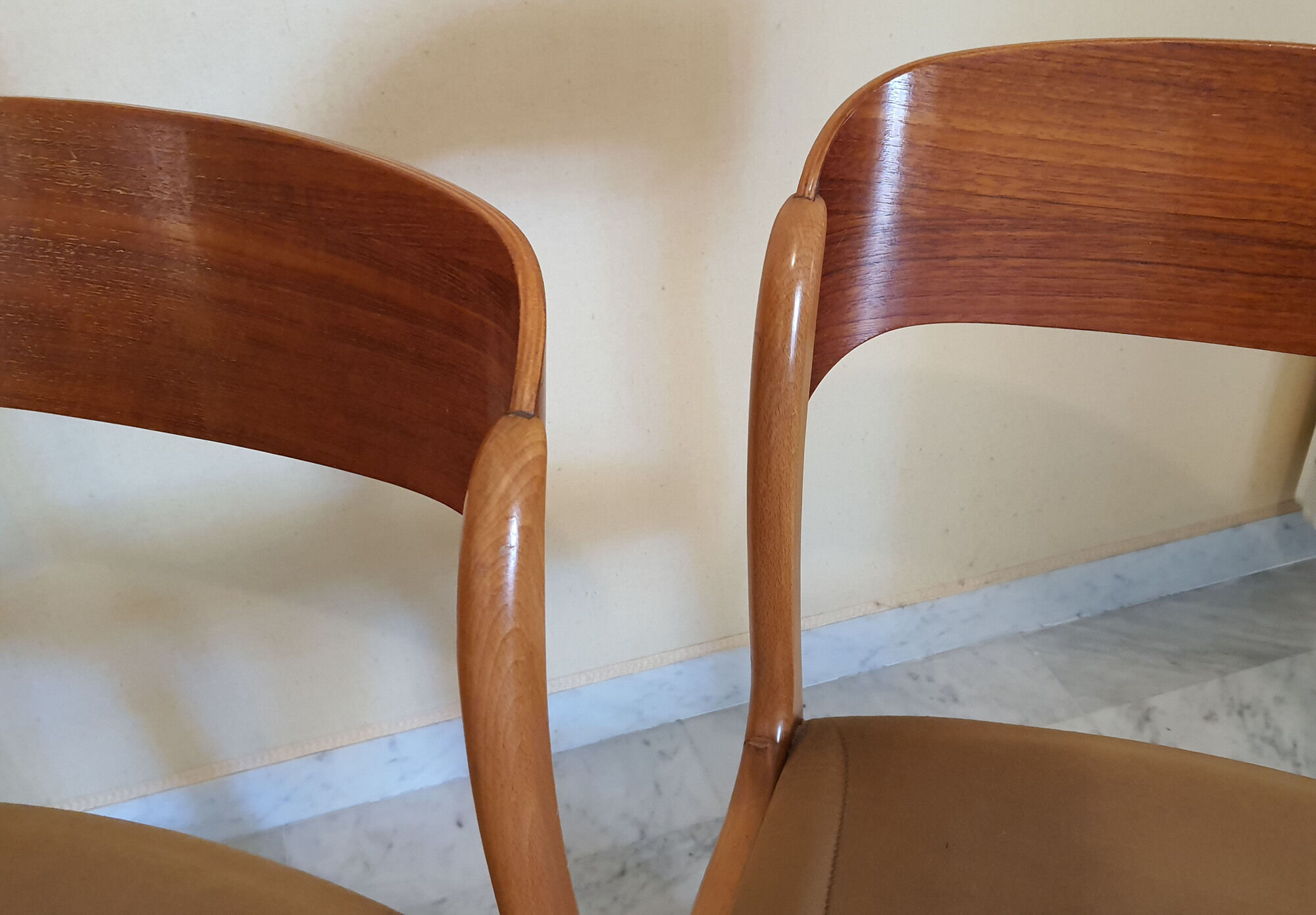 3 chairs Baumann Sled 1960 original fabric
