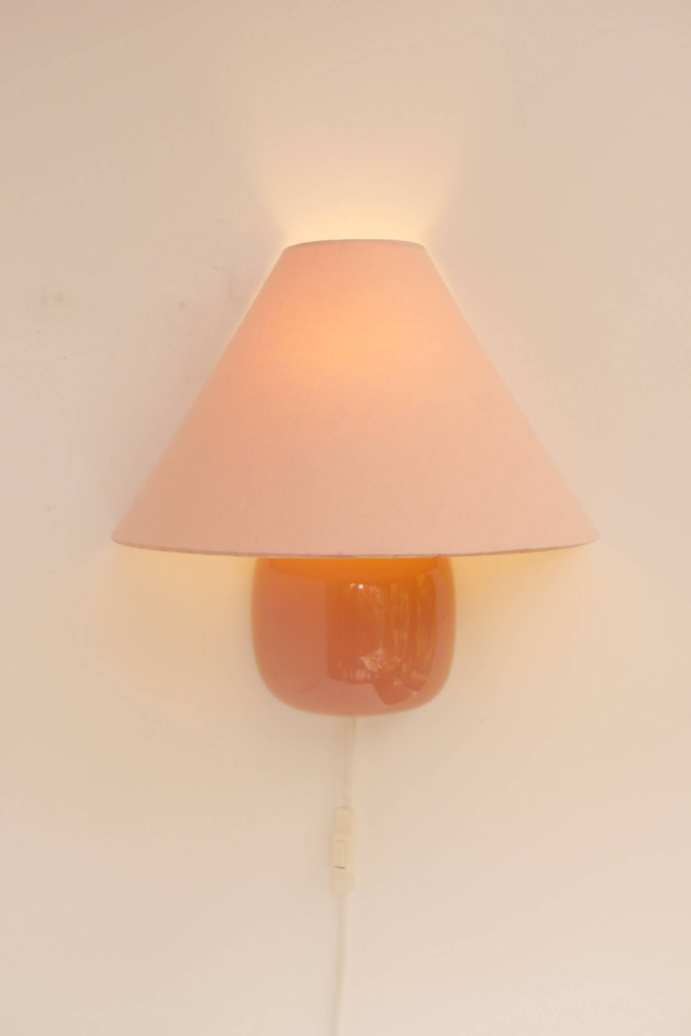 Vintage IKEA 80s sconce. A wall mounted lamp classic semi-round in pink