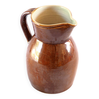 Brown enamel pitcher