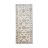 Handmade Ziegler Wool Rug, Cream and Green Wool Runner Rug- 80x185cm