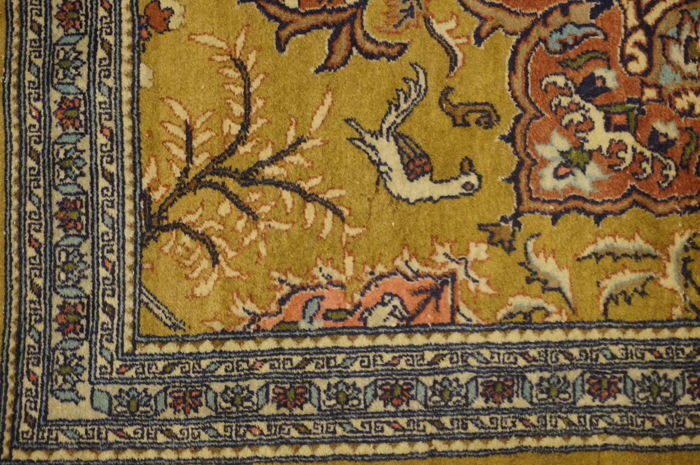 PERSIAN rugs, QOM, Iran - 80 cm x 130 cm, knotted hand, 1970