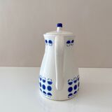 50s Coffee Pot, Teapot, Ceramic Pot Polka Dots, Vintage Tableware Germany, WAKU Fireproof