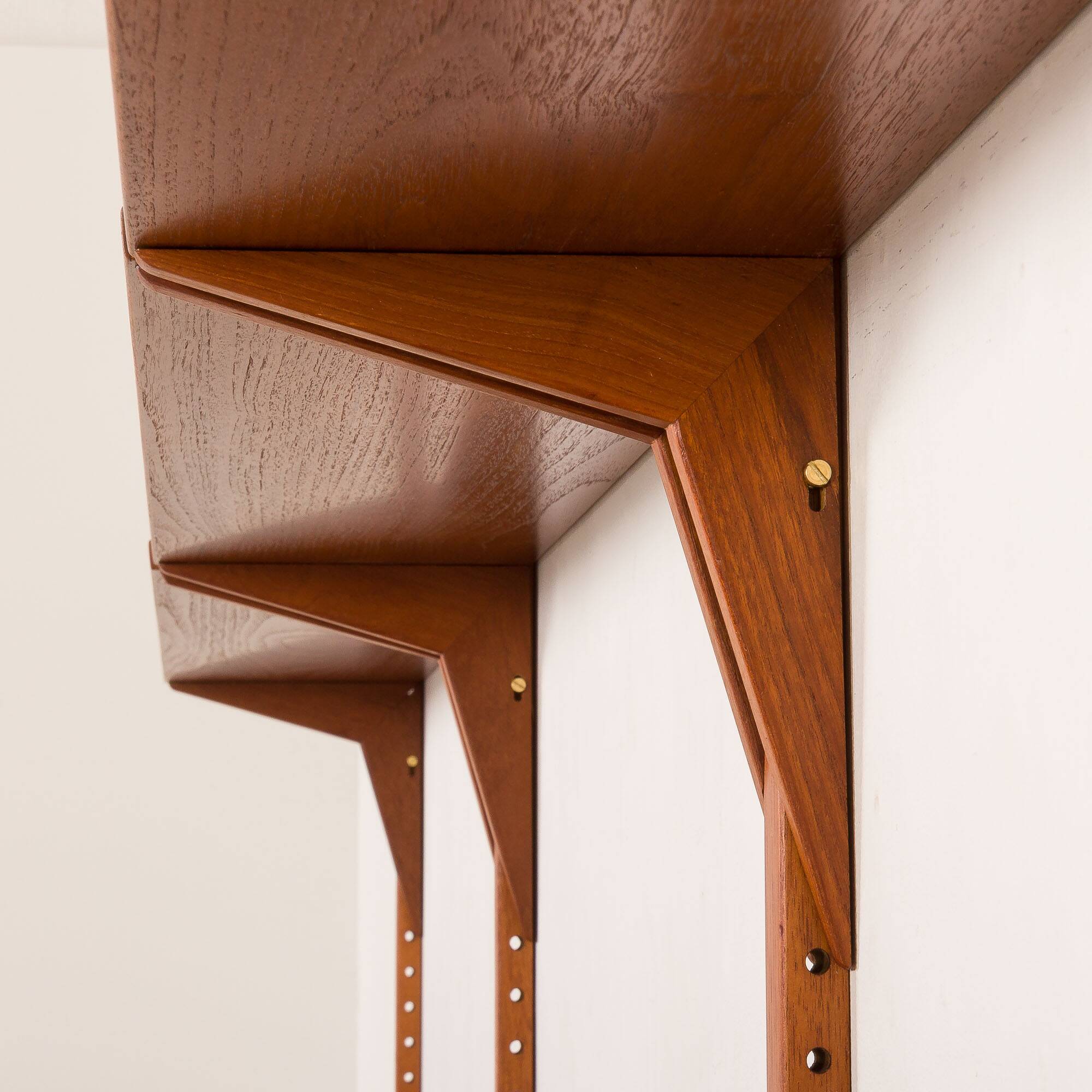 Hansen and Guldborg 3 bay teak wall unit, Denmark 1960s