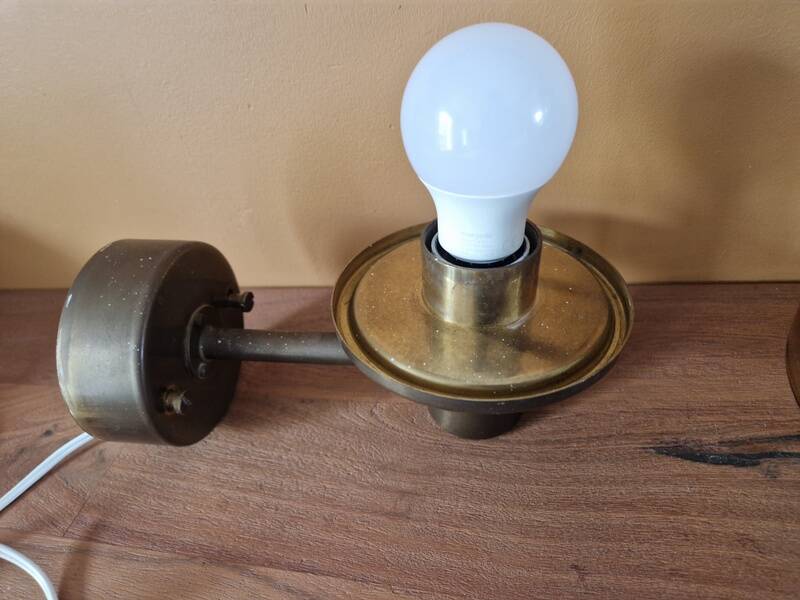 Hans Agne Jacobsson (1919-2009) - Brass and yellow tinted glass applique