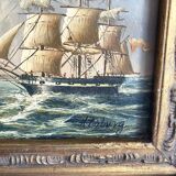 Framed marine painting