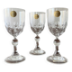 Set of 3 Vintage Cristal d'Arques French Lead Crystal Wine Glasses