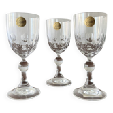 Set of 3 Vintage Cristal d'Arques French Lead Crystal Wine Glasses