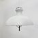 Vintage glass hanging lamp with metal shade minimalist design, 1970s