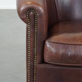 Cow leather club chair in English style