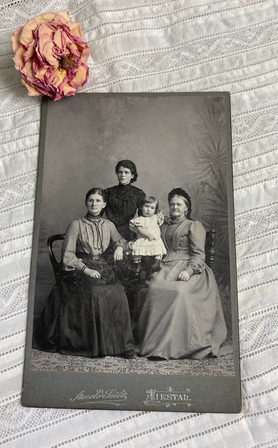 Old black and white family photo