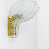 J.T. Kalmar enormous petal wall light in brass and blown glass, mid-century, Austria, 1970s